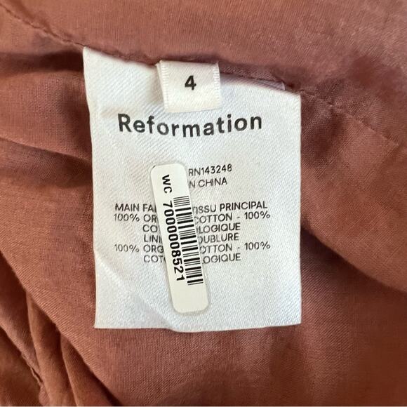 Reformation Women’s Dunes Long Sleeve Square NwxkMini Dress in Praline Pink 4 - Picture 9 of 12